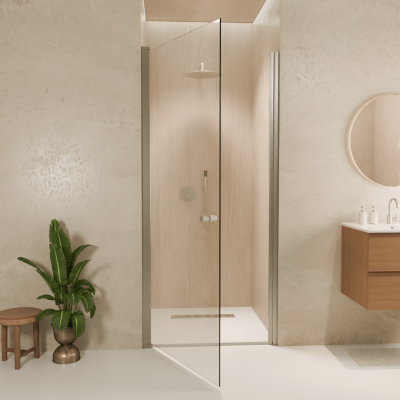 Душ врата Rio 90 x 200 см - Хром - Нано покритие - Въртяща се врата