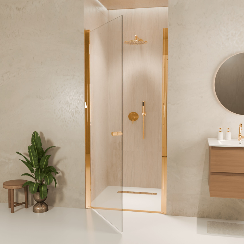 Душ врата Rio 90 x 200 см - Гланцово злато - Нано покритие
