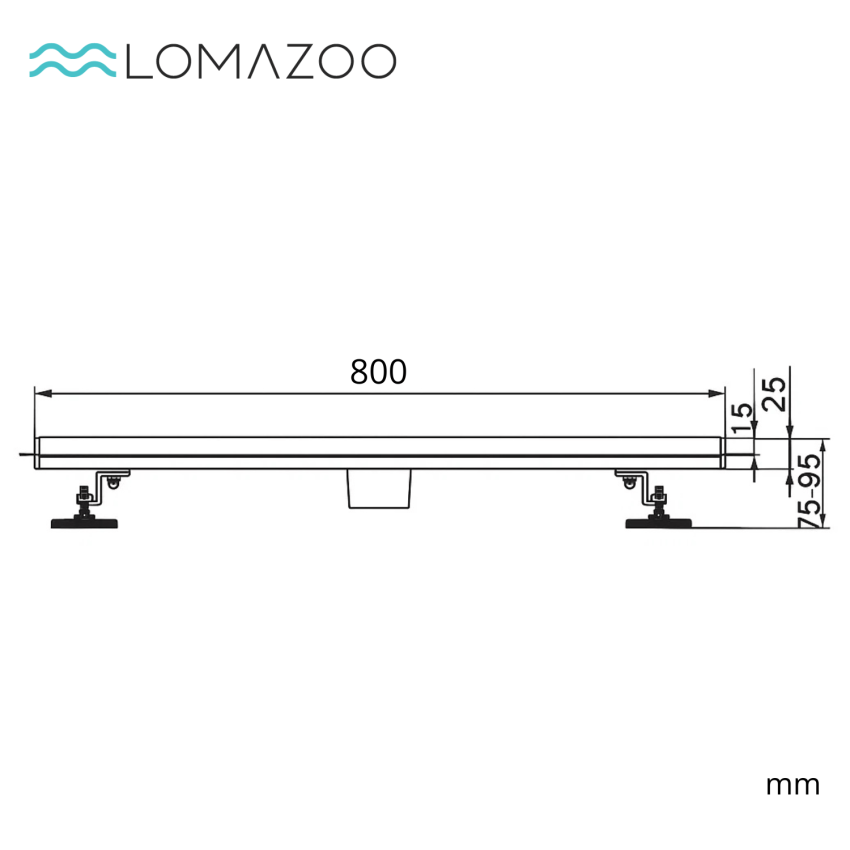 Сифон за душ Cayma 80 см - Матово черно