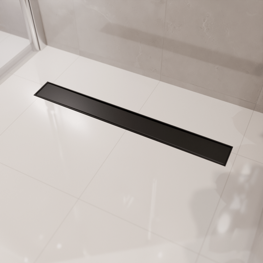 Душ канал Nilo 60 см - матово черно