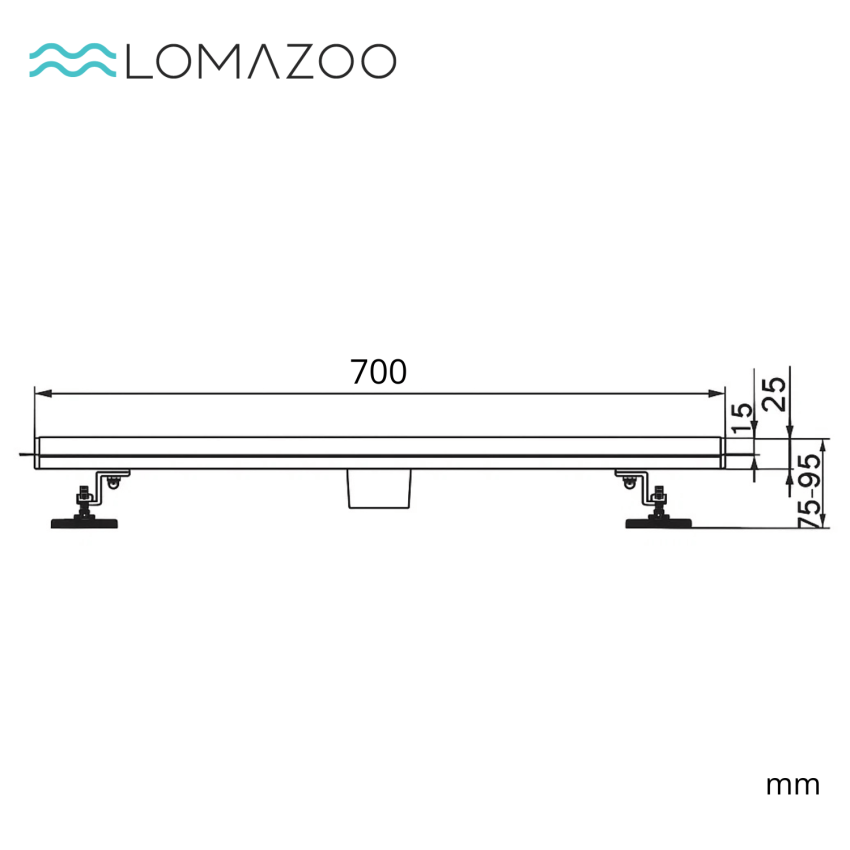 Душ канал Nilo 70 см - Матирана неръждаема стомана