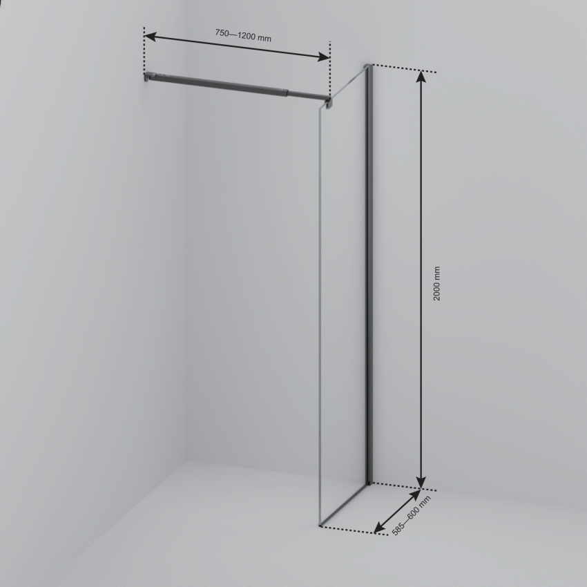 Душ стена Lima 60 x 200 см - Гланцово злато - Нано покритие