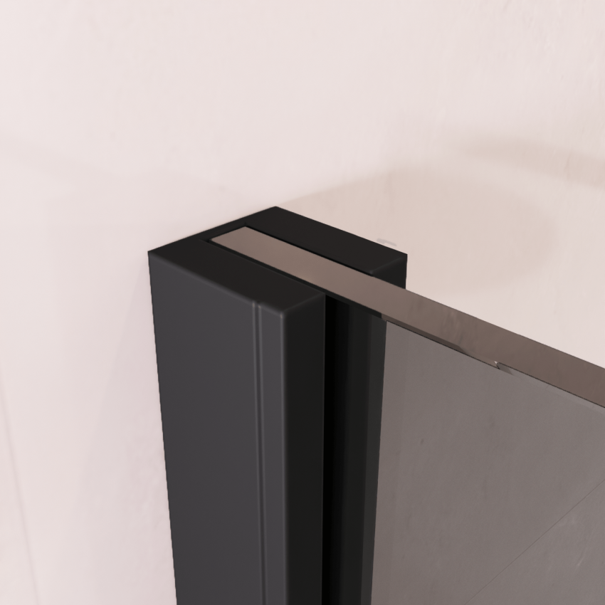 Душ стена Lima 80 x 200 см - Черна - Нано покритие с опушено стъкло