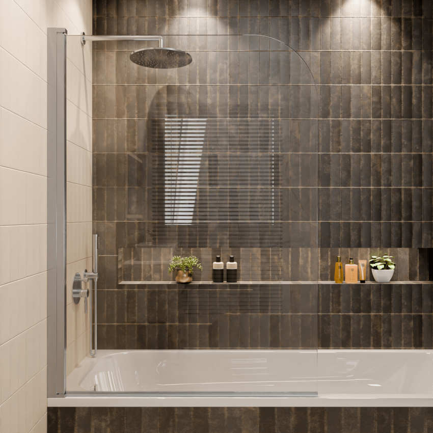 Стена за вана Palmas 100 x 140 см - Хром - Нано покритие