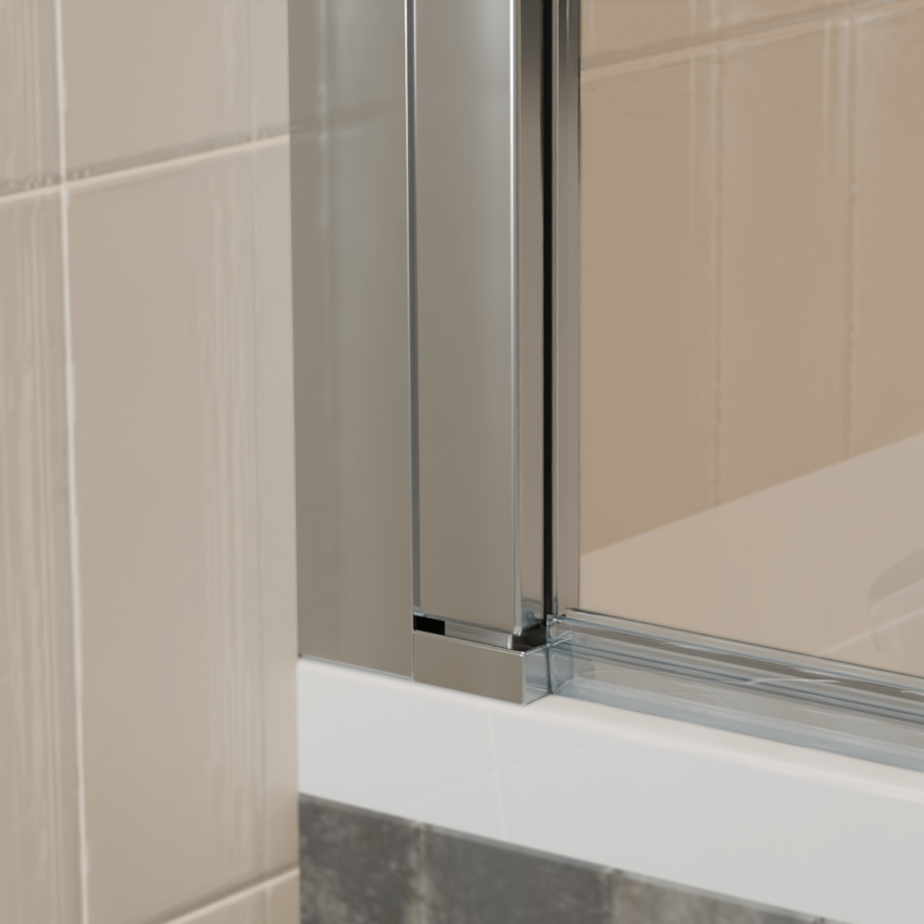 Стена за вана Palmas 100 x 140 см - Хром - Нано покритие