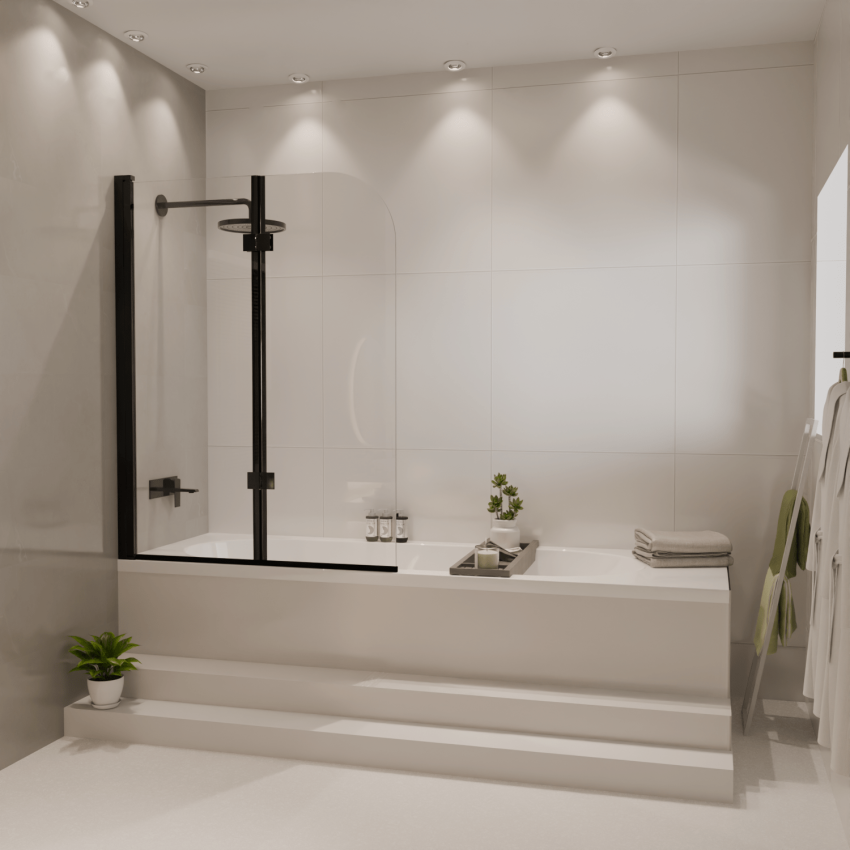 Стена за баня Каракас 100 x 140 см - Черна - Нано покритие