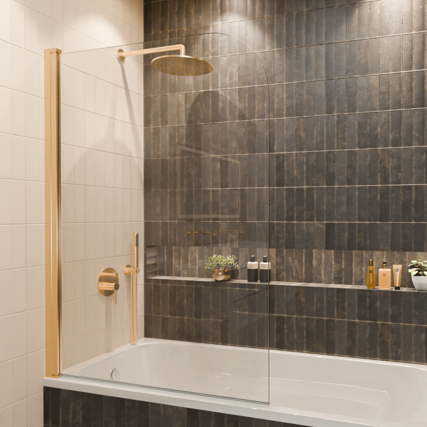 Стена за вана Palmas 100 x 140 см - Гланцово злато - Нано покритие