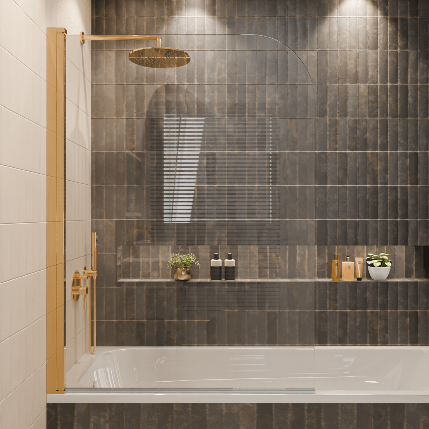 Стена за вана Palmas 100 x 140 см - Гланцово злато - Нано покритие