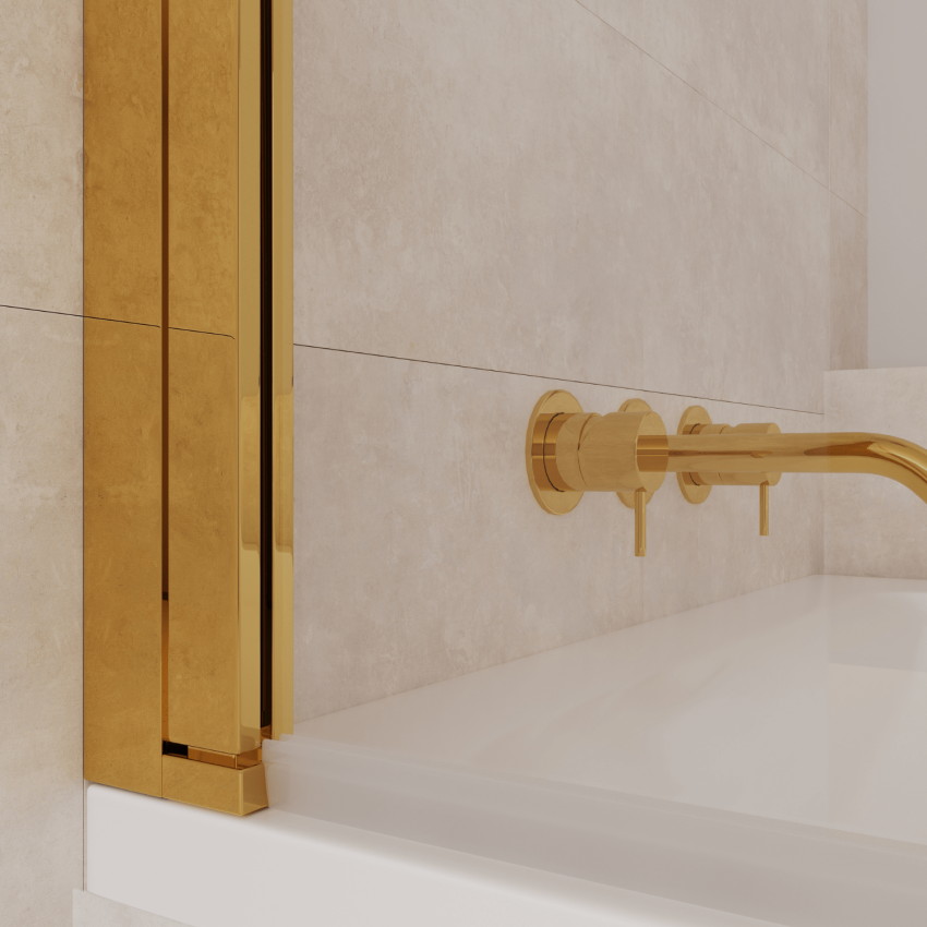 Стена за вана Palmas 80 x 140 см - Гланцово злато - Нано покритие