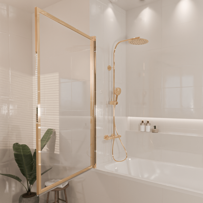 Стена за вана Salvador 80 x 140 см - Гланцово злато - Нано покритие