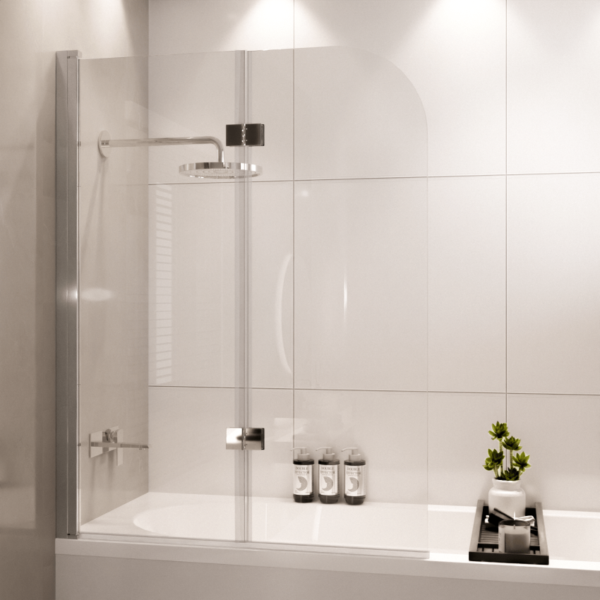  Стена за вана Каракас 100 x 140 см - Хром - Нано покритие