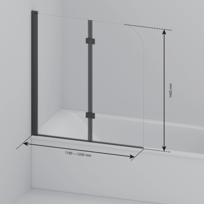 Стена за вана Каракас 120 x 140 см - Хром - Нано покритие