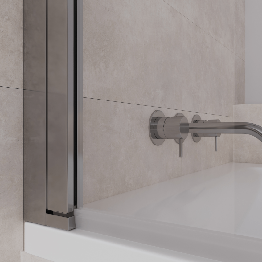 Стена за вана Palmas 80 x 140 см - Хром - Нано покритие