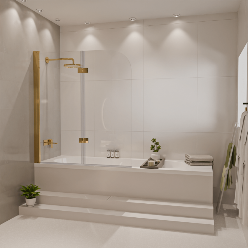 Стена за баня Каракас 120 x 140 см - Гланцово злато - Нано покритие