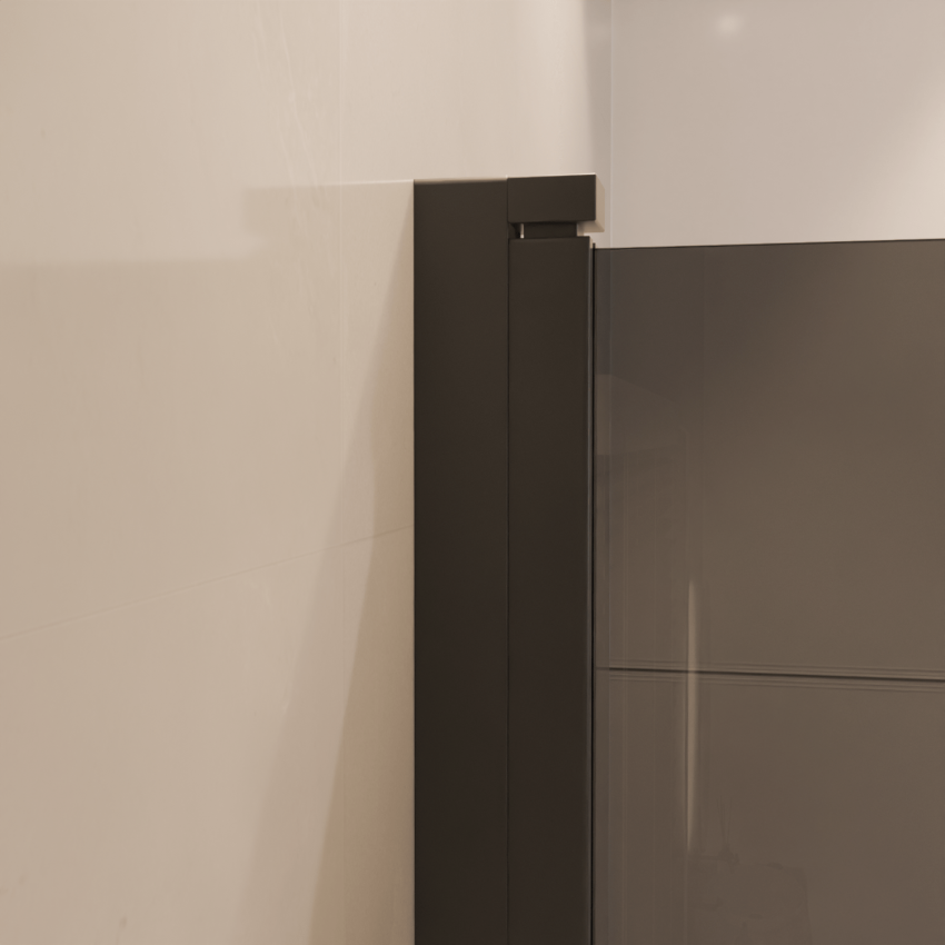 Параван за вана Caracas 120 x 140 см - Черен - Опушено стъкло - Нано покритие