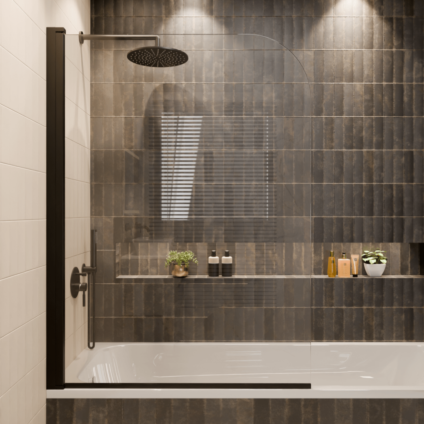  Стена за вана Palmas 100 x 140 см - Черна - Нано покритие