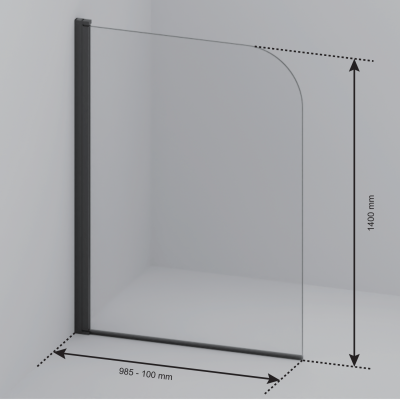 Стена за вана Palmas 100 x 140 см - Хром - Нано покритие