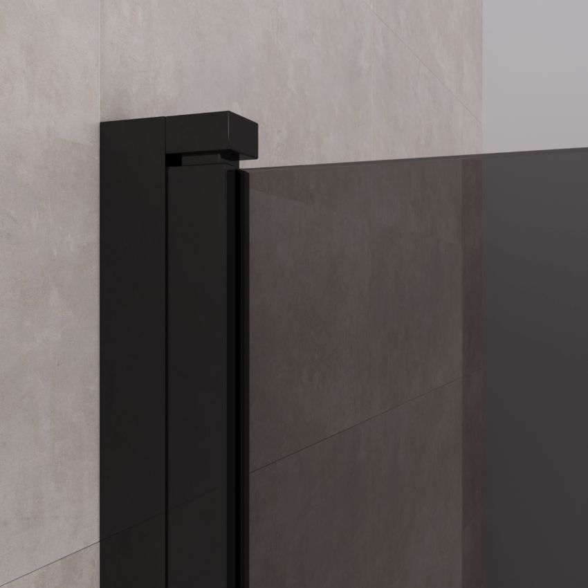 Параван за вана Palmas 80 x 140 см - Черен - Опушено стъкло с нано покритие