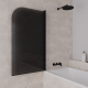 Параван за вана Palmas 80 x 140 см - Черен - Опушено стъкло с нано покритие