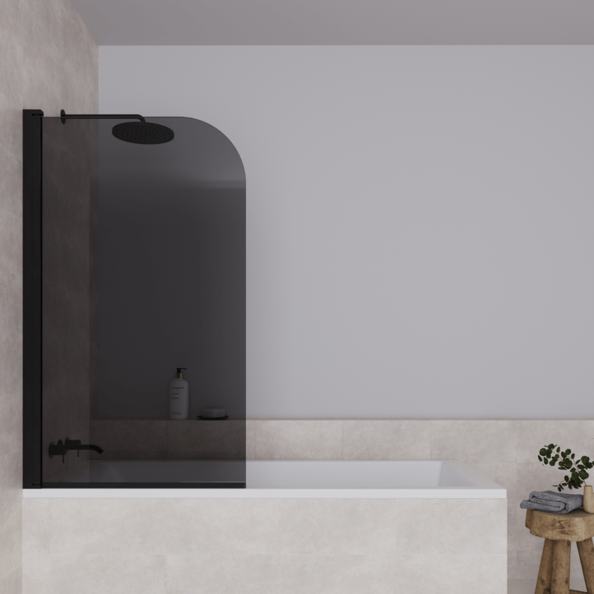 Параван за вана Palmas 80 x 140 см - Черен - Опушено стъкло с нано покритие