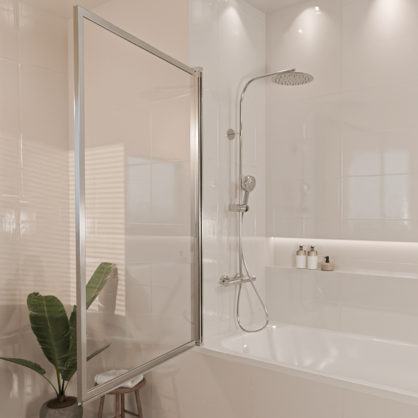 Стена за вана Salvador 80 x 140 см - Хром - Нано покритие