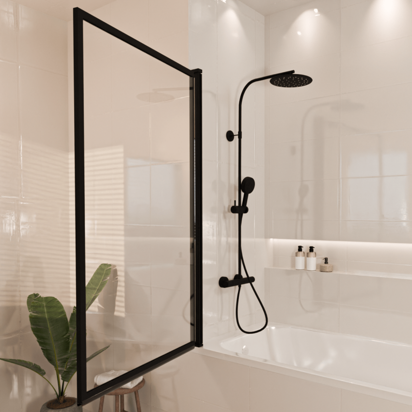 Стена за вана Salvador 80 x 140 см - Черна - Нано покритие