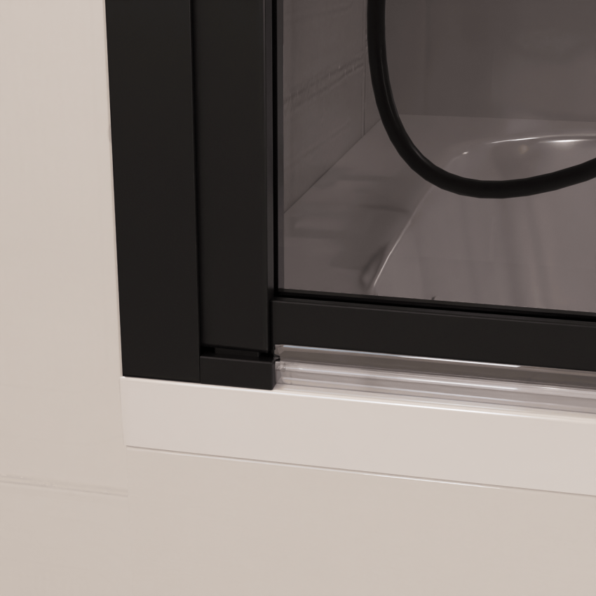 Параван за вана Salvador, 80 x 140 см, черен, опушено стъкло, нано покритие