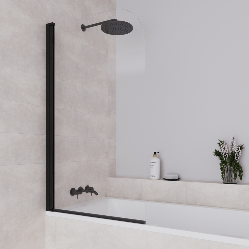 Параван за вана Palmas 80 x 140 см - Черен - Нано покритие