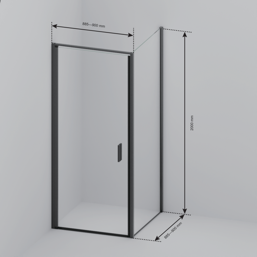 Душ кабина Bogota 90 x 90 x 200 см - Хром - Нано покритие