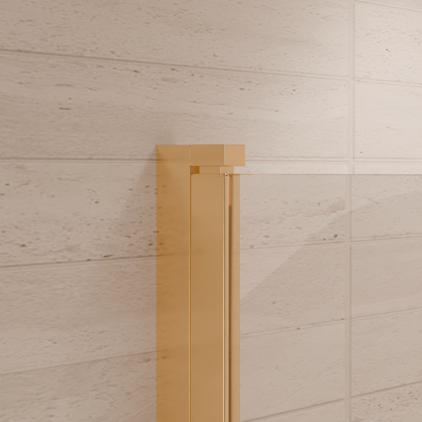 Душ кабина Medellin 90 x 90 x 200 см - Гланцово злато - Нано покритие - Въртяща се врата