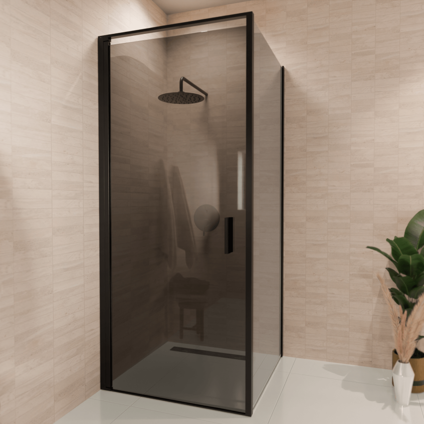 Душ кабина Bogota 90 x 90 x 200 см - Черна - Опушено стъкло с нано покритие