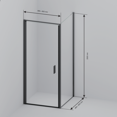 Душ кабина Bogota, 90 x 90 x 200 см, черна, с нано покритие