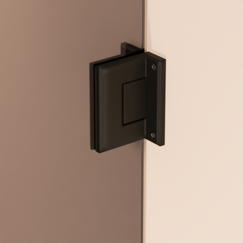 Душ кабина Cali 90 x 90 x 200 см - Черна - Опушено стъкло с нано покритие - Въртяща се врата