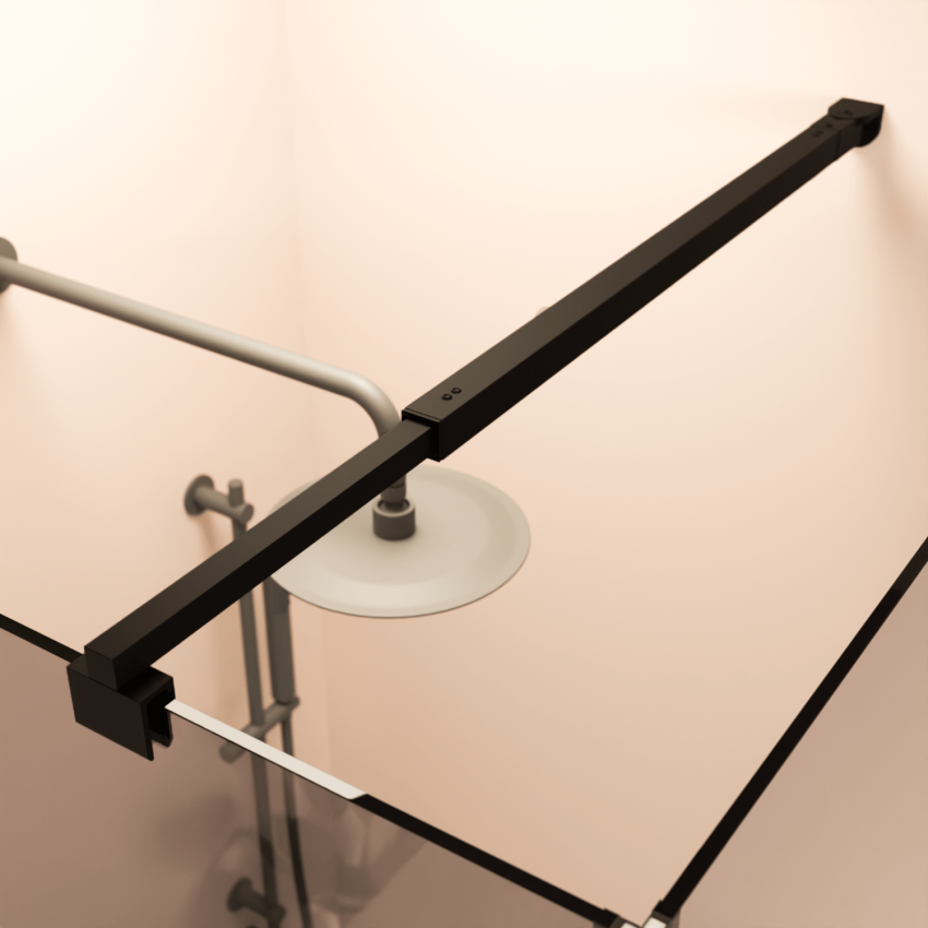 Душ кабина Cali 90 x 90 x 200 см - Черна - Опушено стъкло с нано покритие - Въртяща се врата