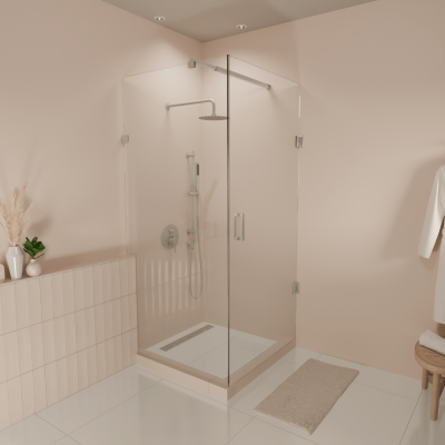 Душ кабина Cali 90 x 90 x 200 см - Хром - Нано покритие - Въртяща се врата