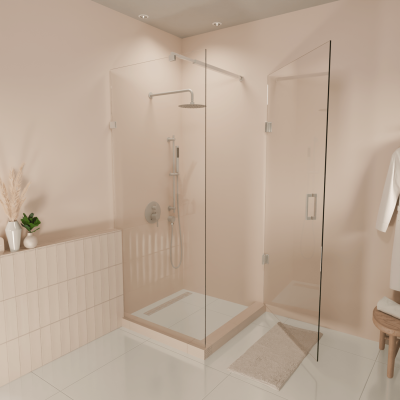 Душ кабина Cali 90 x 90 x 200 см - Хром - Нано покритие - Въртяща се врата