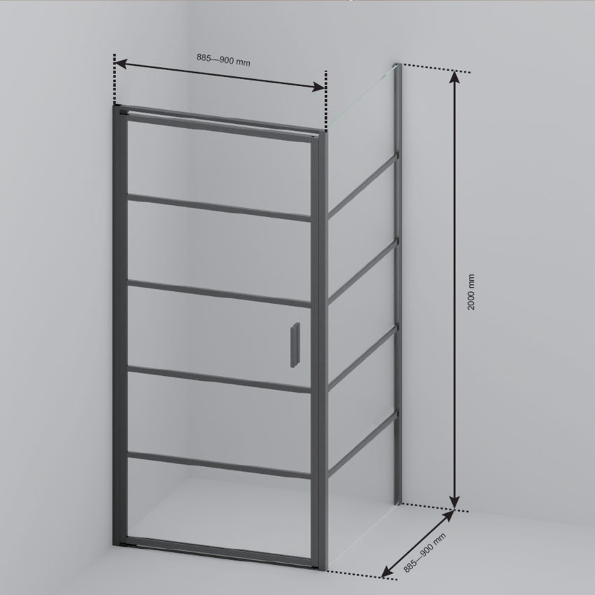 Душ кабина Cartagena 90 x 90 x 200 см - Гланцово златисто - С райета - Нано покритие