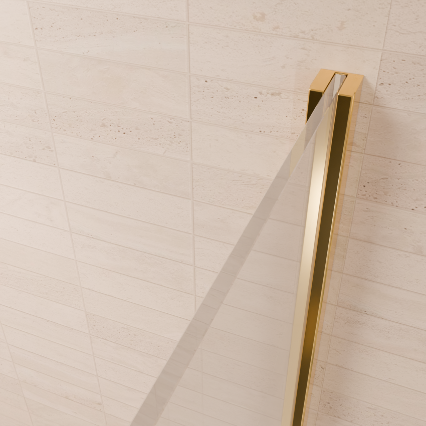Душ кабина Cartagena 90 x 90 x 200 см - Гланцово златисто - С райета - Нано покритие