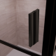 Душ кабина Cartagena 90 x 90 x 200 см - Черна - С райета - Опушено стъкло с нано покритие