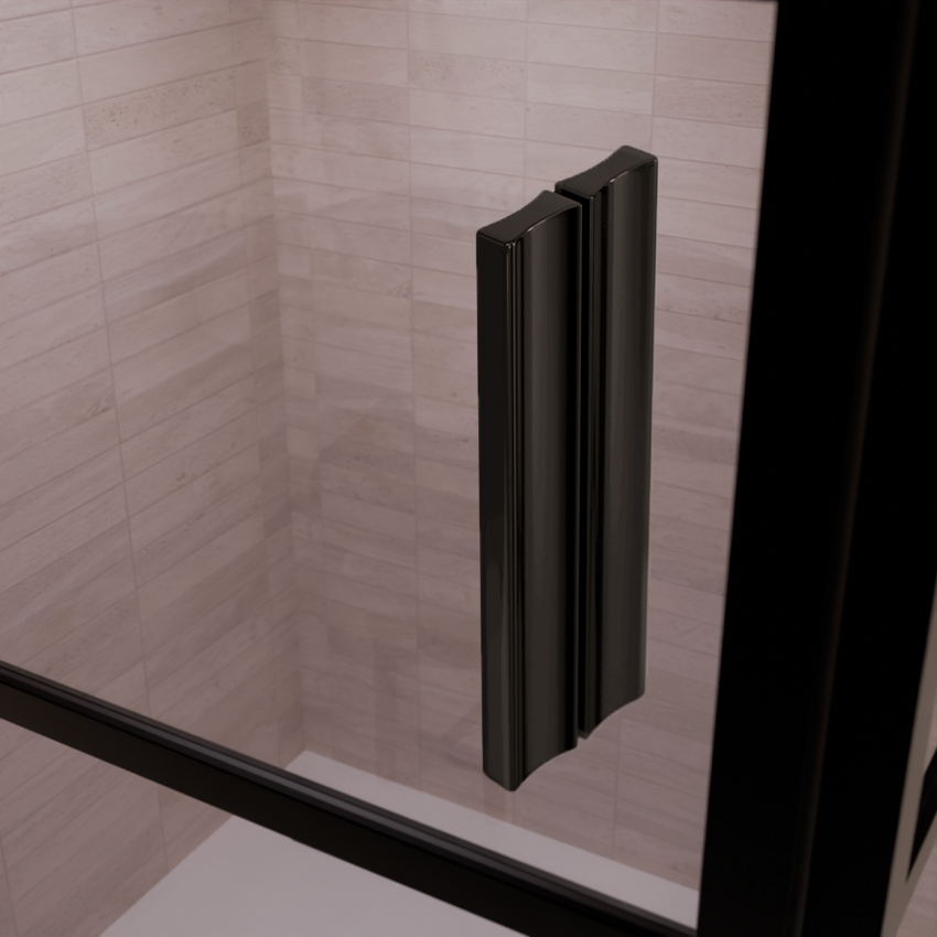 Душ кабина Cartagena 90 x 90 x 200 см - Черна - С райета - Опушено стъкло с нано покритие