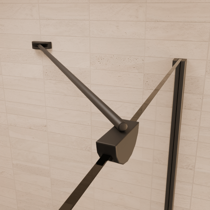 Душ кабина Medellin 90 x 90 x 200 см - Черна - Нано покритие - Въртяща се врата